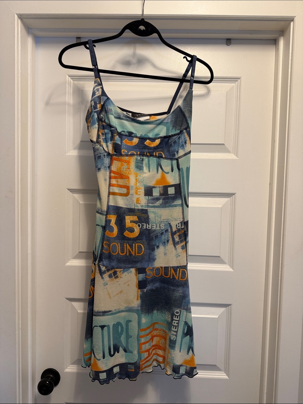 Bali Blue Teal & Orange Graphic Slip Dress